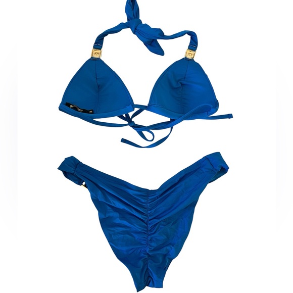 Dolcessa Swimwear Blue Bikini Set Size Medium - Picture 2 of 12